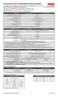 Thumbnail of document Data Sheet - PC Series Pressure Controller